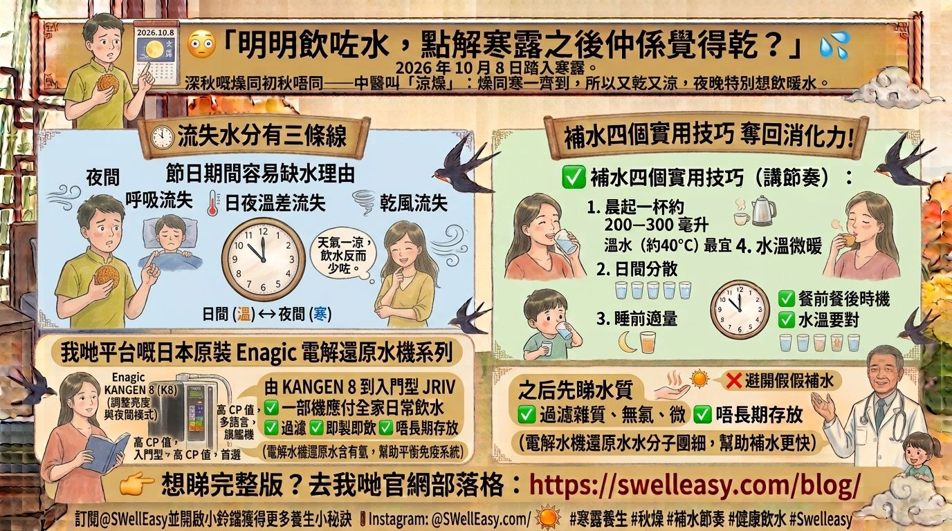 寒露之後,「涼燥」點解令你比白露時更易口乾?
