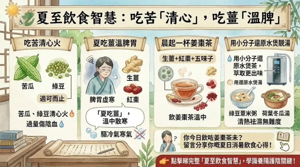 夏至飲食智慧:清熱解暑不傷陽,中醫教你「吃苦」與「吃薑」的藝術