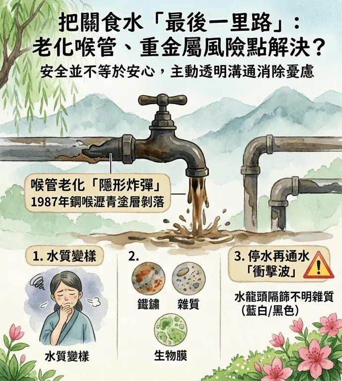 水龍頭流出的「隱形危機」:喉管老化帶來二次污染,專家拆解家中食水安全隱患及終極解決方案