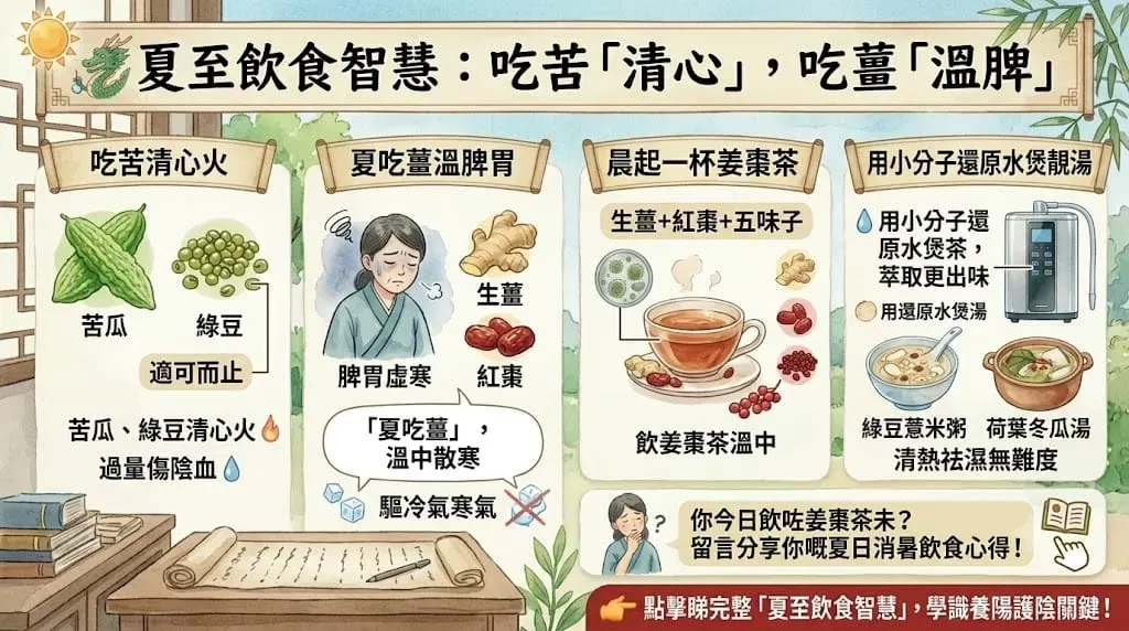 夏至飲食智慧:清熱解暑不傷陽,中醫教你「吃苦」與「吃薑」的藝術