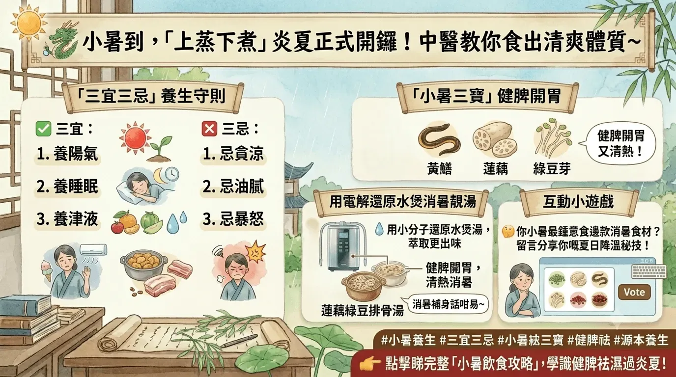 小暑飲食智慧:「三宜三忌」——中醫教你食出清涼,健脾祛濕過炎夏