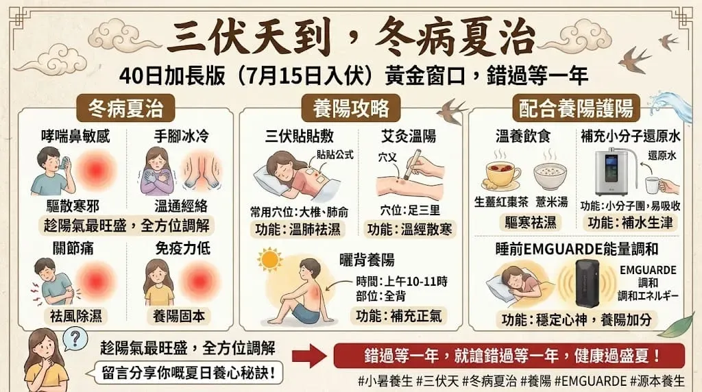 小暑+三伏天:一年中「養陽」的黃金窗口——中醫教你冬病夏治,錯過等一年!