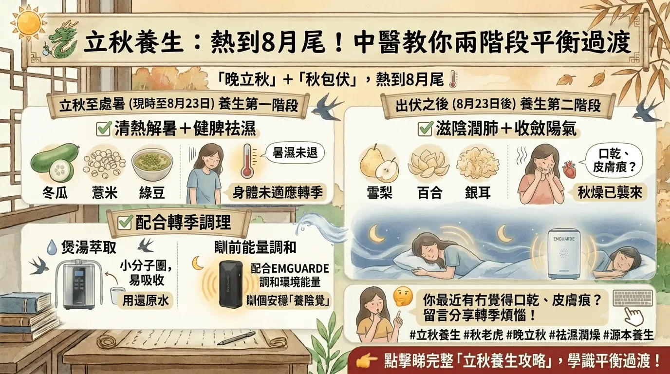 2026「晚立秋」撞正「秋老虎」!暑濕未退燥邪起,中醫教你平衡養生