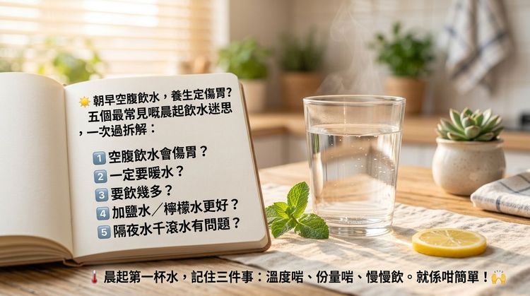 空腹飲水傷胃？凍水唔飲得？晨起第一杯水 5 個疑問一次答