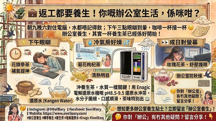 返工都要養生!辦公室 5 款養生茶飲,輕鬆養成健康習慣(2026 實用指南)