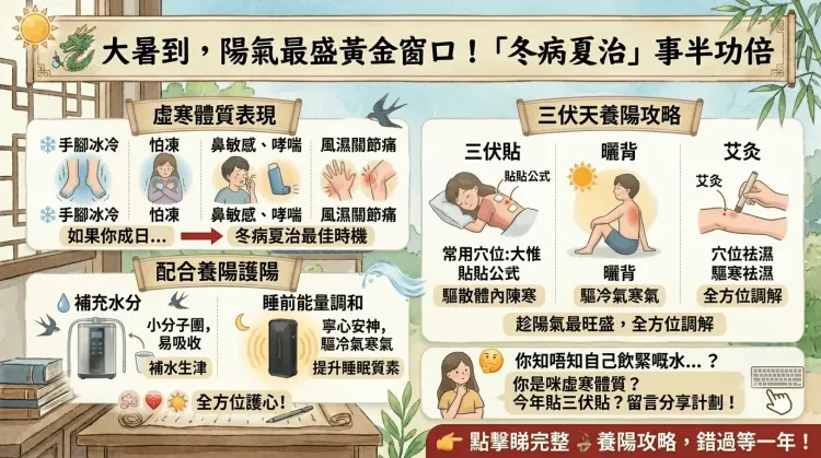 大暑「冬病夏治」正當時——三伏貼、曬背、艾灸,錯過等一年!